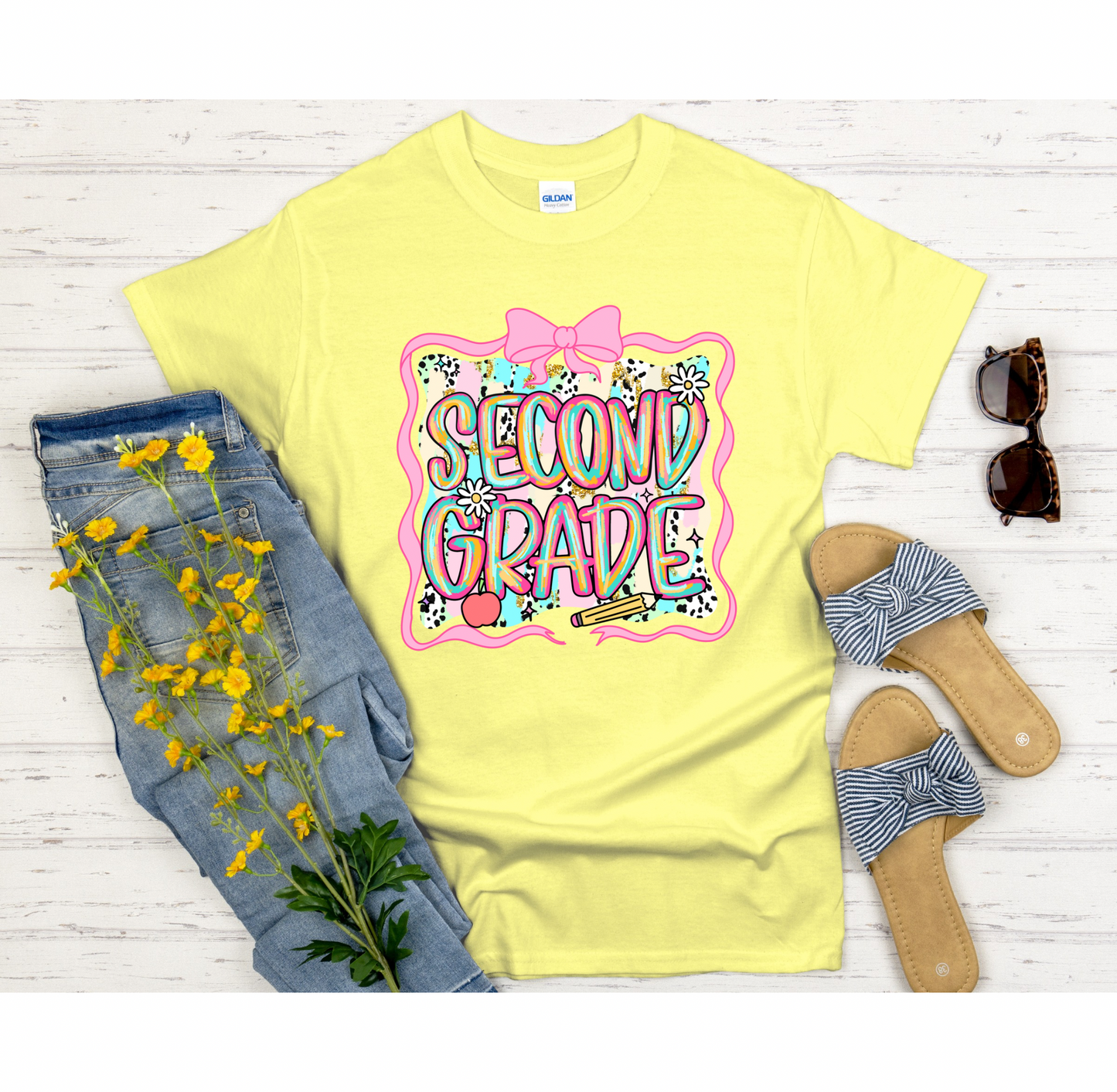 Colorful Back-to-School Grade Level Tee